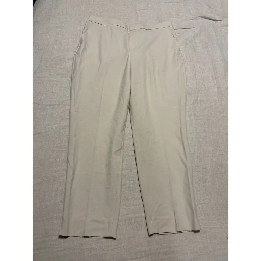 Banana Republic Pants Womens Sz 14 Hayden High Rise Straight Linen Blend NEW